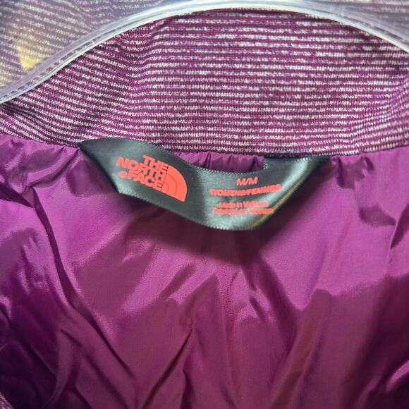 North Face Puffer Vest Medium Magenta Purple Fuschia Zip Front - Picture 7 of 10